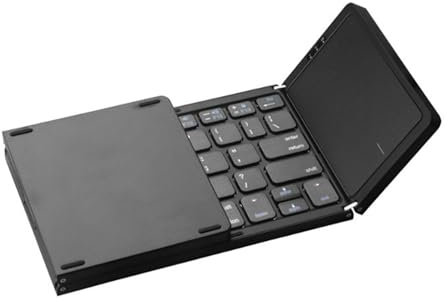 Clavier Bluetooth Pliable, Mini Clavier Pliable sans Fil Portable avec pavé Tactile, Clavier Rechargeable Ultra Fin à 3 Volets pour Téléphone, Tablette, Ordinateur Portable