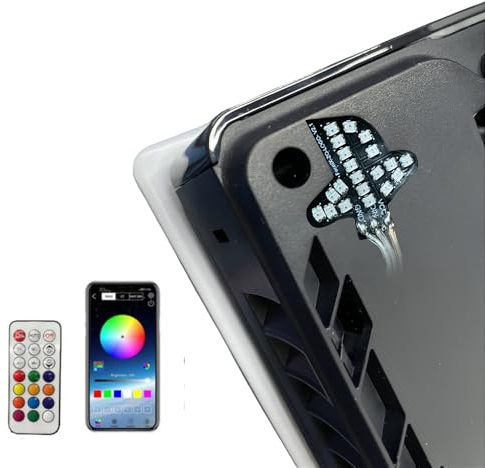BeisDirect PS5 Slim RGB Logo LED für PlayStation 5 Slim Konsole, beleuchtete Logo-LED für PS5 Slim Disc und digitale Konsole