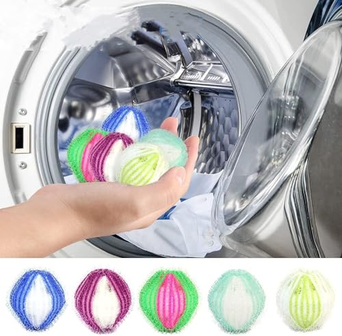 Reusable Hair Remover,5 Pcs Washing Machine Hair Catcher Laundry Ball Dryer Ball for Clothing Dog Cat Pet Hair Remover for Laundry Lint Remover Washing Balls Reusable Dryer Balls，Laundry