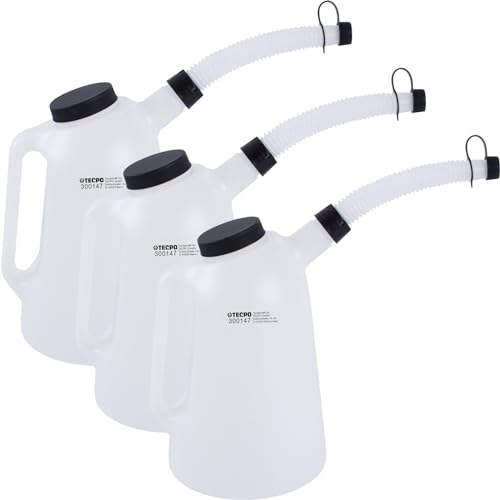 TECPO 3x Ölkanne 3 Liter, Füllkanne Einfüllkanne Messbecher Messkanne Wasserkanne Gießkanne (3L)