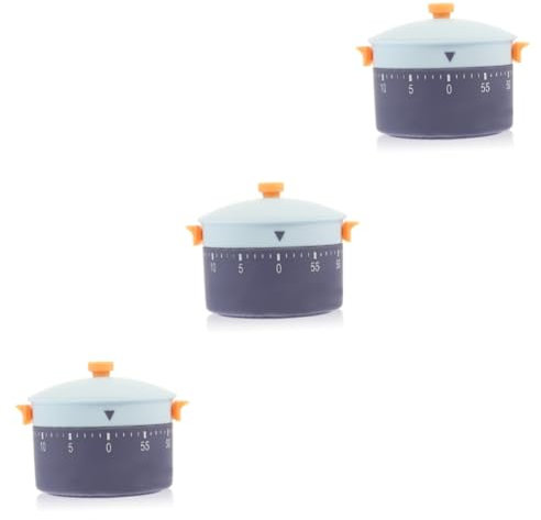 TOPBATHY 3pièces Minuteur Mécanique De Cuisine avec Compteur Minuteur De Bureau Pratique pour Et Apprentissage Design Et Compact pour Cuisiner Et Étudier
