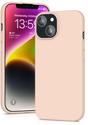 YATWIN Silicone Case for iPhone 13, Soft-Touch, Shockproof, DustProof, Antiskid Full Body Armour Phone Cover for Apple iPhone 13 - Light Pink