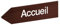DECOHO - Panneau directionnel personnalisable – Gauche – Pancarte personnalisable en forme de flèche avec gravure laser - Résistant aux intempéries & UV - Adhésif 3M - 8x30 cm – Marron - Marron