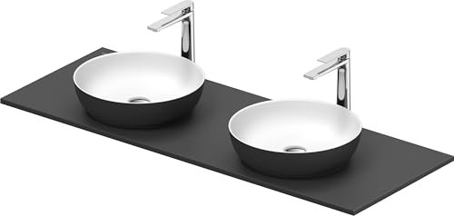 Duravit Sivida Set de lavabos, rond, 2 lavabos, 400x400mm, incl. console 1350x500mm, 268016FI00, Couleur: Version