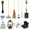 11 Stück Wichtel Zubehör Garten, Miniatur Garten Set mit Wichtel Stiefel Miniatur, Miniatur Gartenmöbel, Puppenhaus Zubehör Garten, Wichtel Zubehör für Mini Garten (Schwarz-11 Pcs)