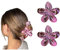 2er Set Metallische Blumen-Haarklammern | Große rutschfeste Haarspange, Flower Hair Claw Clips, Luxuriöse Haaraccessoires für Damen & Mädchen | Lila, 8 cm