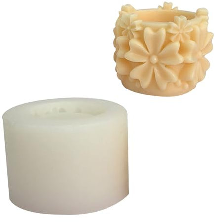 Morain Molde de silicona para macetas de yeso, elegante resina, cinco pétalos, flores, macetas, decoración de macetas suculentas