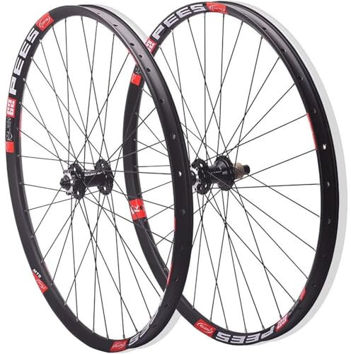 DDGFHGHK Fahrrad-Laufradsatz 26 27.5 29 Zoll Mountainbike-Laufradsatz Scheibenbremse 32 Löcher Felge 120 Klicks Schnellspanner MTB-Laufrad Für 7-12 Gang Kassette,Black Schwarz-29inch