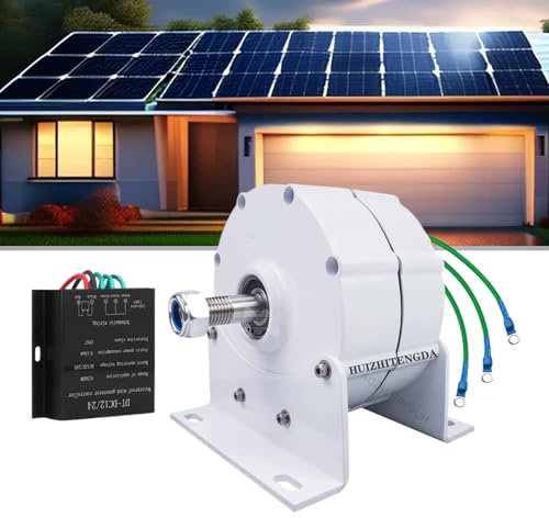 HUIZHITENGDA 48V,Generatore a Magnete Permanente per turbina eolica con alternatore trifase da 10000 W, Avvio a Bassa velocità, generatore CA da 24 V a 48 V per turbina eolica Fai da Te