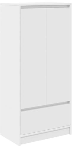 vidaXL Schrank mit Schublade Weiß 55,5x34x119,5 cm Holzwerkstoff