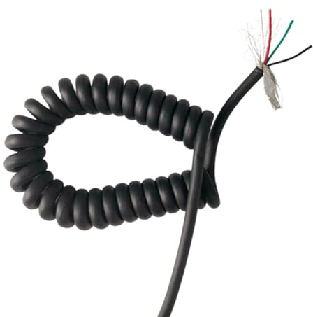 Fil électrique, Câble spiralé blindé à 4 conducteurs 20-26 AWG, surface mate, extensible de 1 à 15 mètres, câble télescopique spiralé(4 cores 24AWG,Stretch 3 meter)