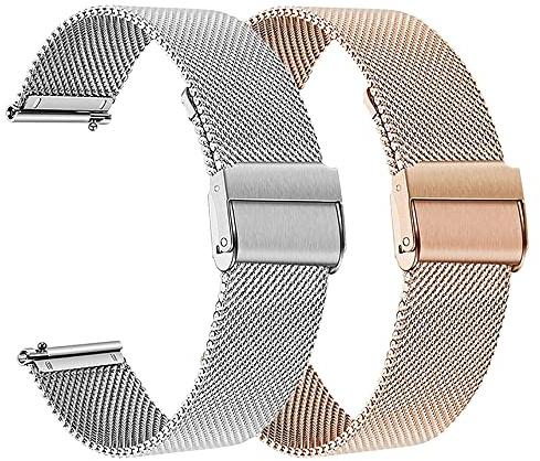 RuenTech Bracelet en métal compatible pour Xiaomi Watch S4 41 mm Bracelet, Bracelet en acier inoxydable 18 mm pour Xiaomi Watch S4 41 mm Smartwatch Bracelet, Mittelgroße, Acier inoxydable, Pas de
