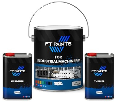 FabioT. FT Paints 3.0L Kit 2K Anti-Rust Metal Paint with Hardener E9006 For Industrial Machinery- RAL 7035-Light Grey