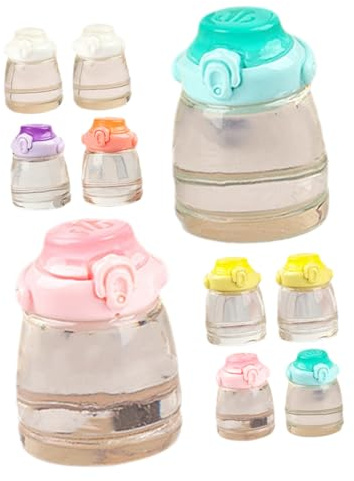 12Pcs Miniature Fake Water Bottles Resin for Doll House Decor | Realistic Accents, DIY Mini House Accessory, Fine Workmanship, Cartoon Style for Display