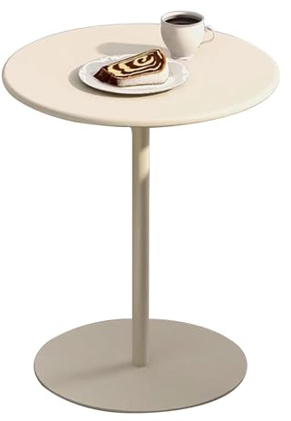 Gaommini Runder Frühstücks-Esstisch mit Metallfuß | Klappbarer Stehtisch, Couchtisch, Beistelltisch, Küchensofa, Beistelltisch – Schwarz, Blau, Gold, Grün, Rot, Weiß(Weiß,40x40x50cm)