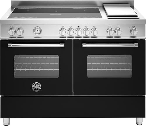 Bertazzoni Master Deluxe Series MAS125I2ENET Electric Range Cooker with Induction Hob - Matte Black - A/A Rated