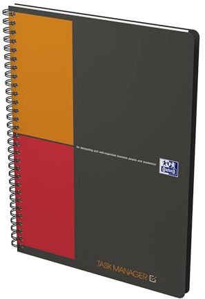 Herlitz Oxford Spiralbuch International Task Manager, B5 – 80 Blatt, Doppelspirale, PP-Einband – Ideal für Aufgabenplanung & Notizen
