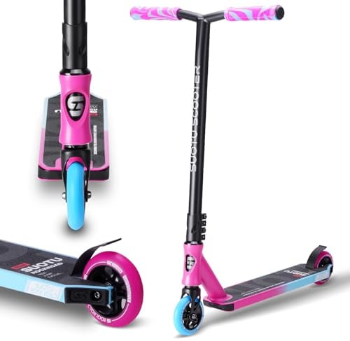 SUOTU Stunt Scooter, 360° Lenkung, Stunt Roller mit 100mm 85A PU Räder, Stand Roller für Kinder Jugendliche und Erwachsene, Tragfähigkeit: 100 kg, Aluminium