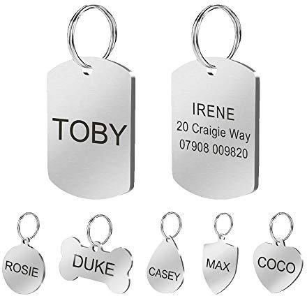 Placas Berry de identificación personalizadas de acero inoxidable para mascotas