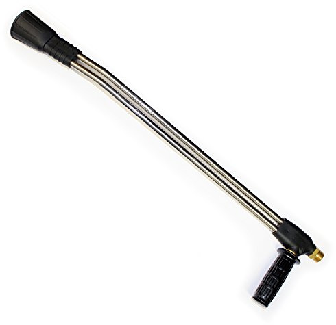 Equip2clean Twin Pressure Washer Lance with Side Handle for Dual High/Low Control | 700mm Stainless Steel Pressure Washer Extension Wand | 280 Bar at 180°C | M22 Male Inlet & 2 1/4 BSP Female Outlet
