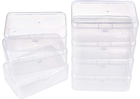 BENECREAT Juego de 27 recipientes rectangulares de plástico Transparente de Varios tamaños, con Tapa, para Cuentas pequeñas, joyería y Otros artículos pequeños, plástico, 12pcs-1 Size-Rectangle