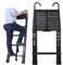 Aluminium Telescopic Ladder 16.5Ft/5M w/Heavy Duty Hook,Soft-Close Extension Folding Multi-Purpose Portable Ladders for Outdoor Indoor Home Loft Stair Office