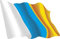Artimagen Sticker ondeante Kanarischen Inseln Flagge groß 110 x 80 mm.