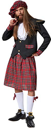 dressforfun 900424 - Herrenkostüm vornehmer Schotte, Jackett und Kilt mit Kniestrümpfen und Schottenmütze (M | Nr. 302081)