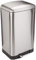 Amazon Basics Rectangle Soft-Close Trash Can with Steel Bar Pedal - 40 l, Nickel