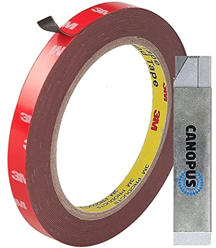 CANOPUS Profi Doppelseitiges Klebeband Extra Starke, Wasserfest Klebeband 4229P (12,5mm x 4,5m) Montageklebeband, Auto klebeband, Ideal für LED-Streifen, Wohnkultur