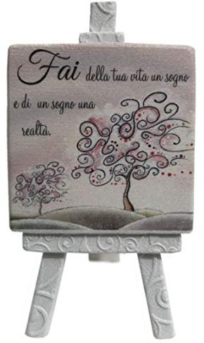 regalami.Shop cavalletto Albero della Vita h.10 cm con Scatola Confetti e bigliettino Personalizzato, Marmo