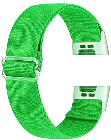 Ecogbd Elastic Ersatzarmband Kompatibel mit Fitbit Charge 3 Armband/Fitbit Charge 4 Armband, Weiches Gewebe Nylon Sportuhrarmband Armbänder für Frauen Männer (Grün)