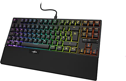 uRage Gaming-Tastatur Exodus 860 Mechanical, schwarz, OUTEMU Switches Clicky, abnehmbares Kabel inkl. Kabelbinder, Full-RGB, Tastenkappen aus ABS-Kunststoff, USB, Windows
