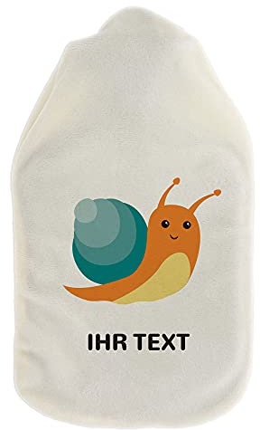 Wärmflasche Schnecke personalisiert, Bezug mit Namen, 800 ml | Schnecken-Wärmflasche mit Wunschname – gemütliche Wärme für Langsam-Genießer