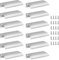 Cjueiom 12 Pack Concealed Kitchen Cupboard Handles 64mm Hole Center Hidden Drawer Pulls, Finger Edge Pull Aluminum Cabinet Handle Invisible Door Knob for Wardrobe (80mm Total Length, Silver)