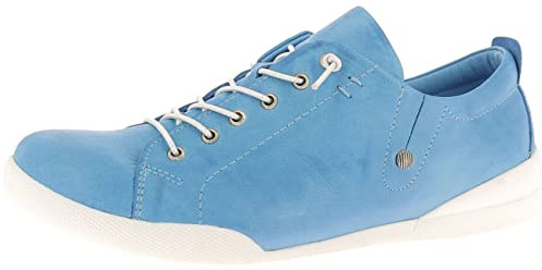 Andrea Conti Damen Slipper mit Zierschnürung sportiv seitlich Stretch 0345724, Größe:39 EU, Farbe:Blau
