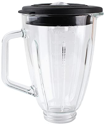 Veterger Ersatzteile Glas mit Deckel, kompatibel mit Hamilton Beach Blenders (6 Tassen)