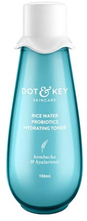 Dot & Key Reiswasser Hydrating Toner mit Hyaluron Reiswasser Toner für trockene Haut, empfindliche Haut & fettige Haut, alkoholfrei, schnell einziehend & nicht klebrig, für hydratisierte Haut, Peeling