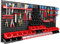 Lagersystem Werkstattregal | 172 x 78 cm | 50 stck. Box | Wandregal mit Werkzeughalterungen und Stapelboxen - Wandplatten Extra Starke Schüttenregal Warkzeuglochwand Lagerregal Garage Regal