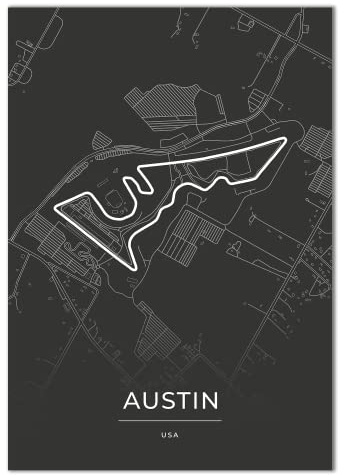 Vacentures Austin Rennstrecken Poster - Geschenk für Motorsport-Fans (50x70 CM)