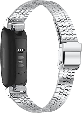 KINKUUN Ersatzarmband kompatibel mit Fitbit inspire 1 Ersatzarmbänder Armband Uhrenarmbänder.(Silber-)