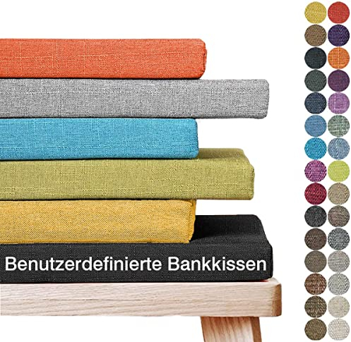 Bankauflage in Personalisierter Größe,Benutzerdefinierte Bankkissen für innen/außen,Maßgeschneiderte Bankpolster für Möbelkissen, Garten Terrassen Kissen, Erkerfenster-Kissen,50D Schwamm (Dicke:3cm)