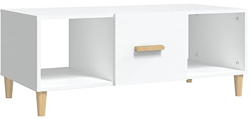 vidaXL Coffee Table Indoor Living Room Furniture Sofa Side Couch Centre Accent End Tea Telephone Coffee Table White Engineered Wood