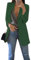 EFOFEI Femme Jackets Élégant Bureau Affaires Manteau Blouson Costume avec Doubles Poches Blazer Cardigan Latérales Jacket Vert Foncé XL