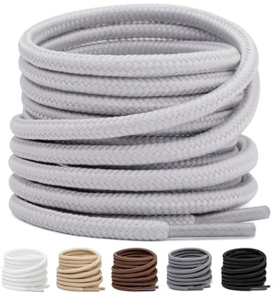 Stepace 2 Paar Runde Schnürsenkel [ Ø3.5 und 4 mm ] für Arbeitsschuhe | reißfeste Schuhbänder Ersatz für Stiefel Outdoorschuhe und Sportschuhe, Shoelaces aus Polyester, 76-160cm, 28 colors