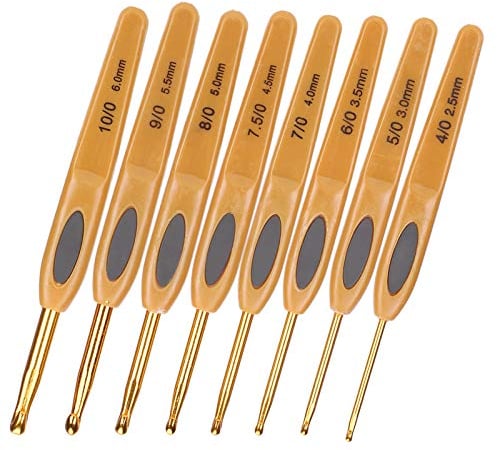 Häkelnadel,Häkelnadel,Häkelnadel-Set,8-Teiliges Häkelnadel-Strickwerkzeug,Aluminium,Ergonomische Stricknadeln,Er Kunststoffgriff