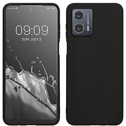 kwmobile Hülle für Motorola Moto G53 5G TPU Case - Handyhülle unterstützt kabelloses Laden, Flexible Schutzhülle, gummiertes Cover in Schwarz matt