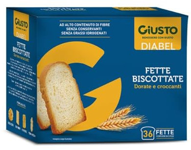 Giusto Diabel, Fette Biscottate a Basso Indice Glicemico, 300 g