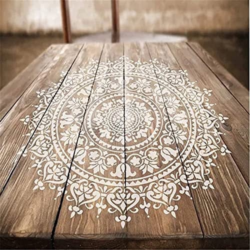 Aoguaro 11,8/19,7 Zoll Mandala-Schablone, wiederverwendbar, DIY-Punktmalerei, Sprühen, Drucken, Blumenspray, Graffiti-Vorlage, für Wand, Felsen, Möbel, Kopfteil, Boden, Gemälde Dekor