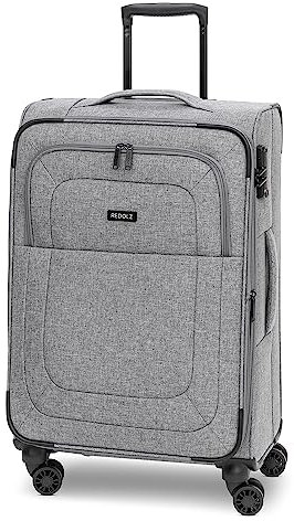 REDOLZ MEDIUM Weichschalen Koffer für Männer & Frauen | Leichter Trolley 67 cm mit 4 Doppelrollen & TSA-Schloss | mit Dehnfalte erweiterbar (Essentials 12)